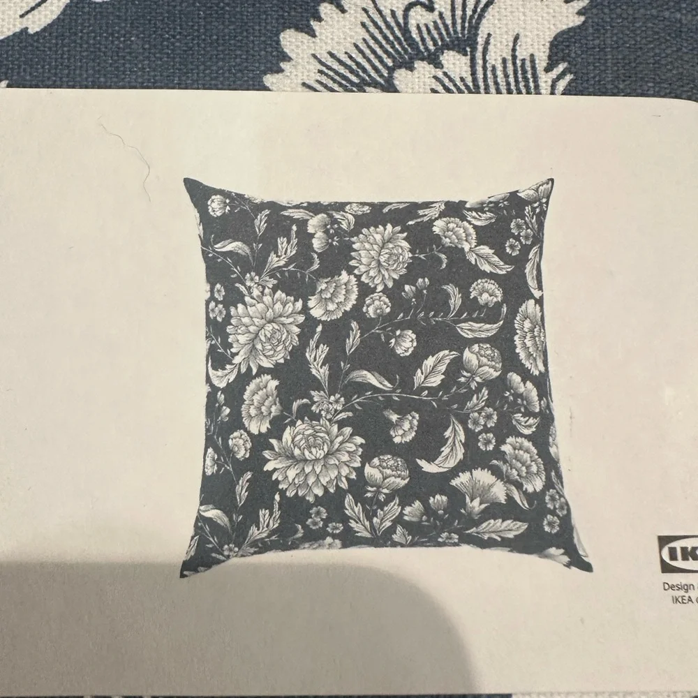IKEA Blue and White Floral Accent Pillow covers